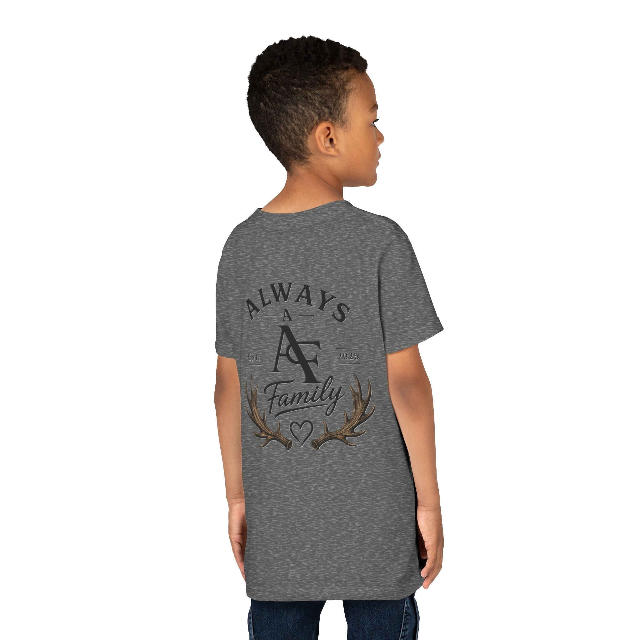 Always A Family Youth Tee — "Always A Family" Antler Logo Kids T-Shirt