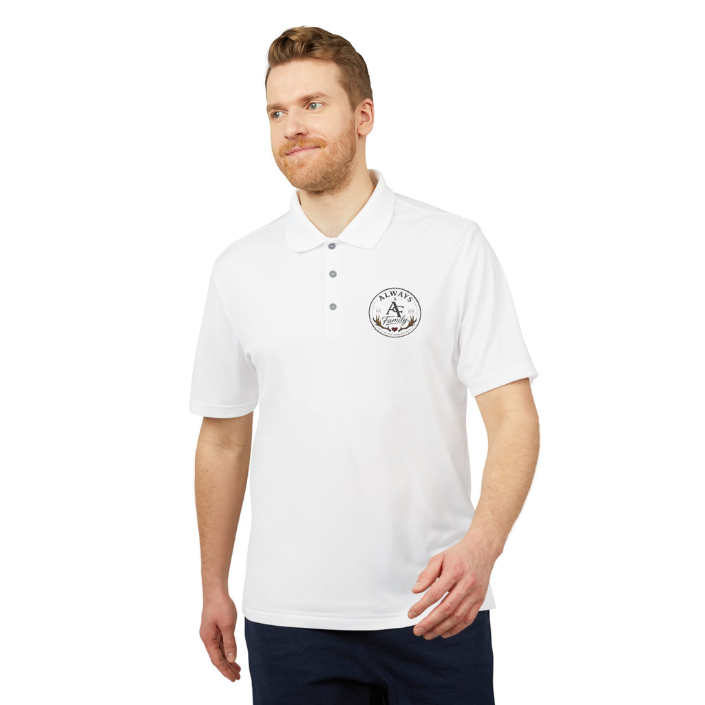 Embroidered Anchor Polo Shirt —AF Logo Performance Golf Polo