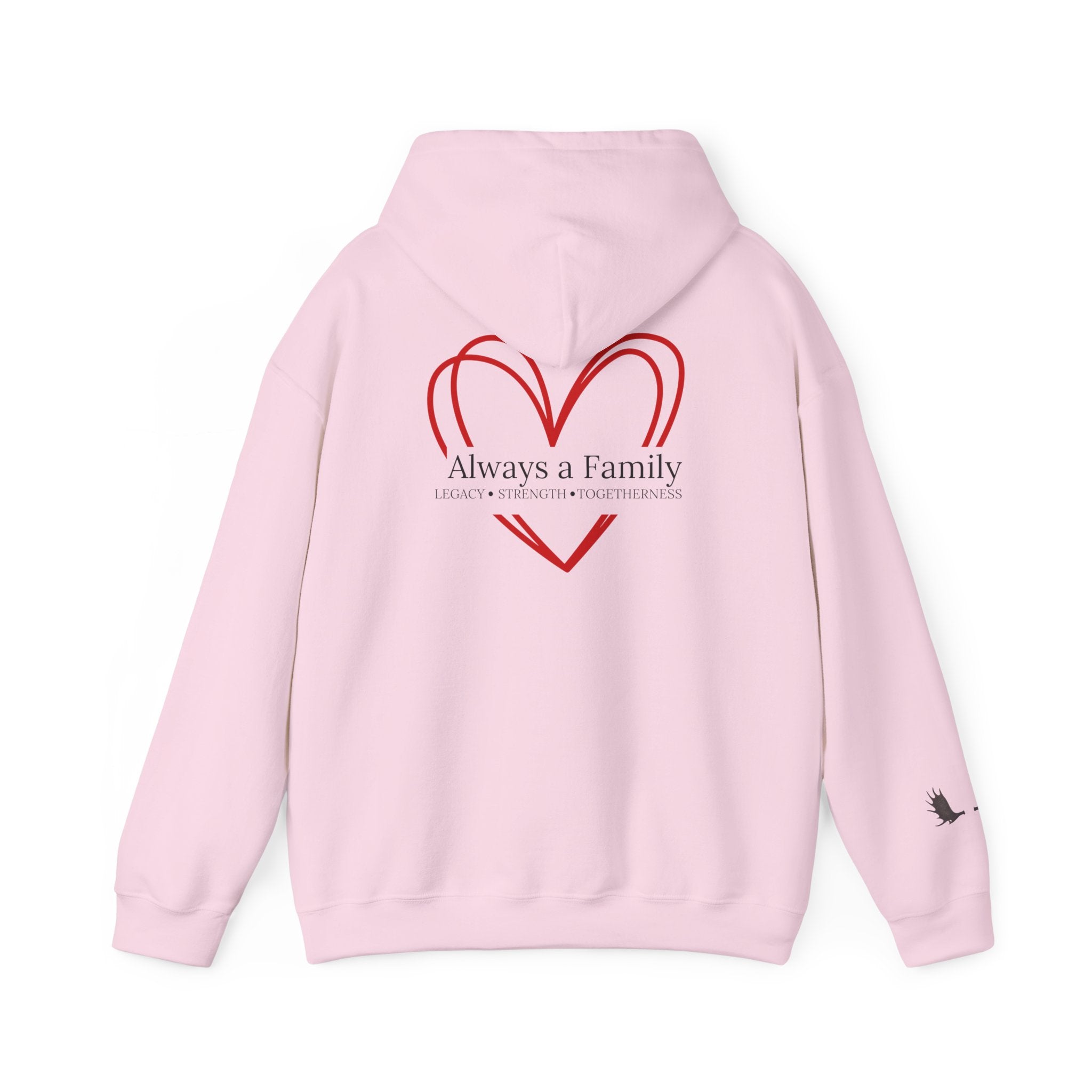 Hoodie — "Always a Family" Heart & Antlers Pullover
