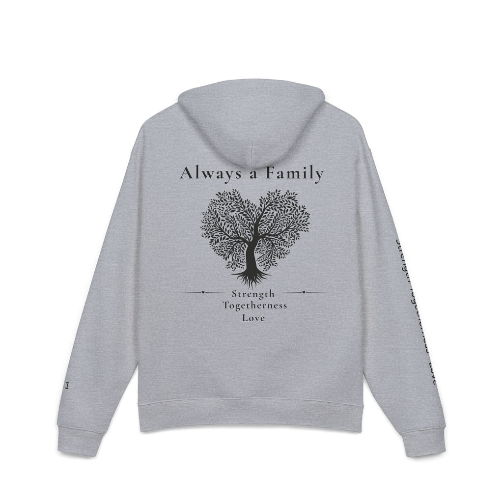 Family Tree Hoodie — "Always a Family" Heart Tree Comfort Pullover