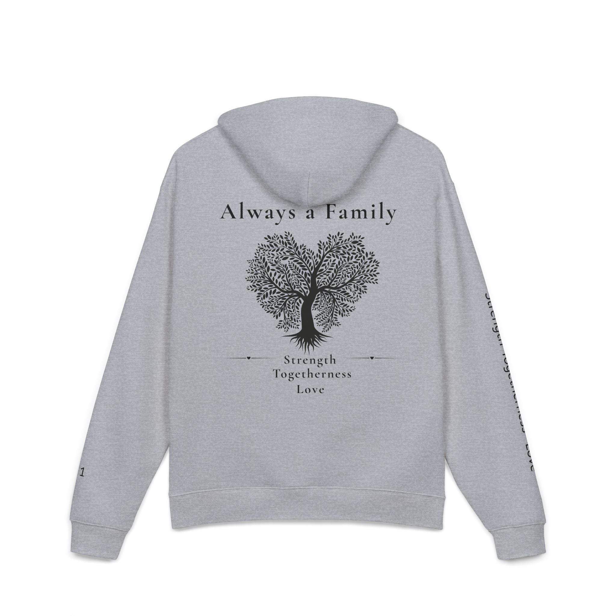 Family Tree Hoodie — "Always a Family" Heart Tree Comfort Pullover
