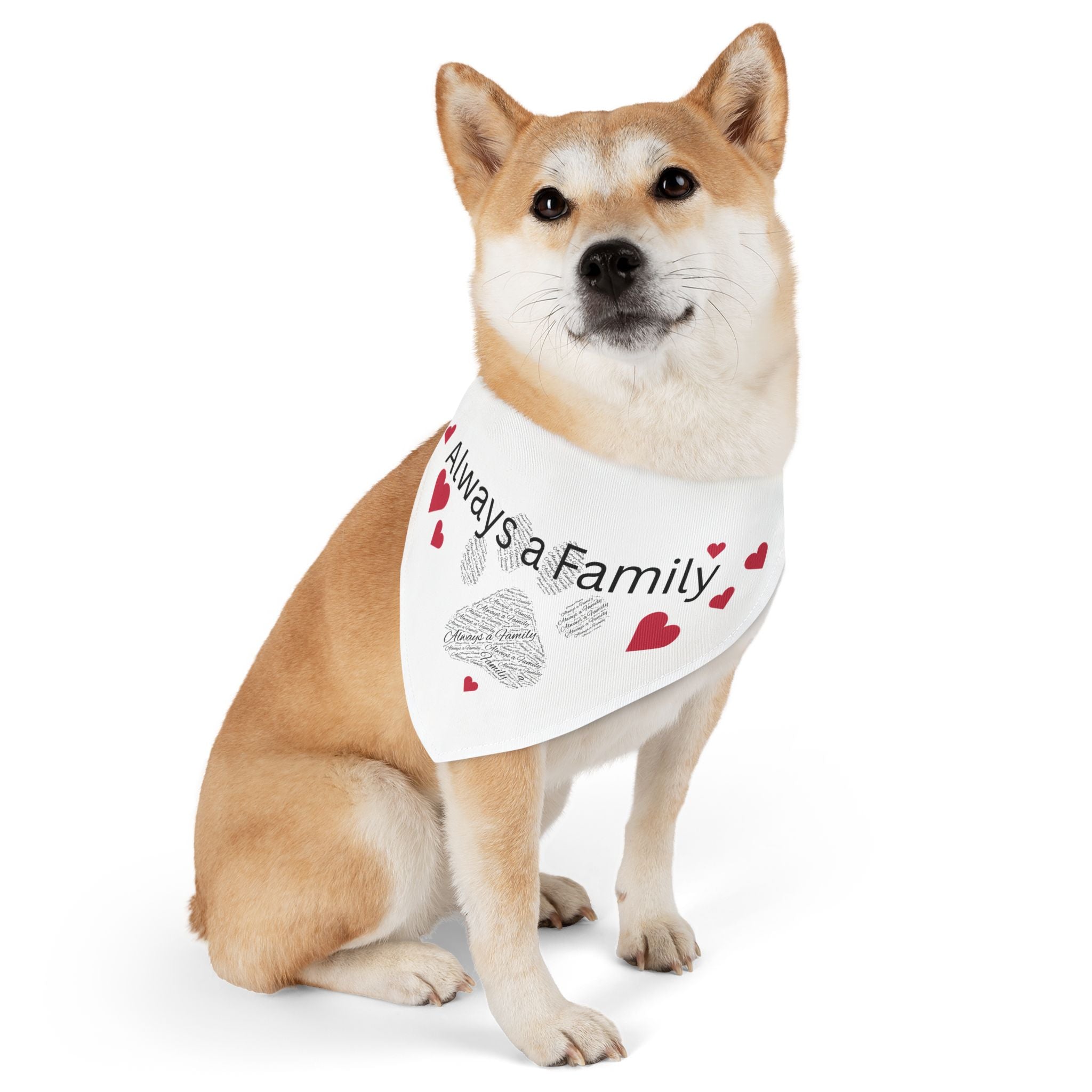 Pet Bandana Collar with Paw Print Word Art — Cute Dog & Cat Accessory
