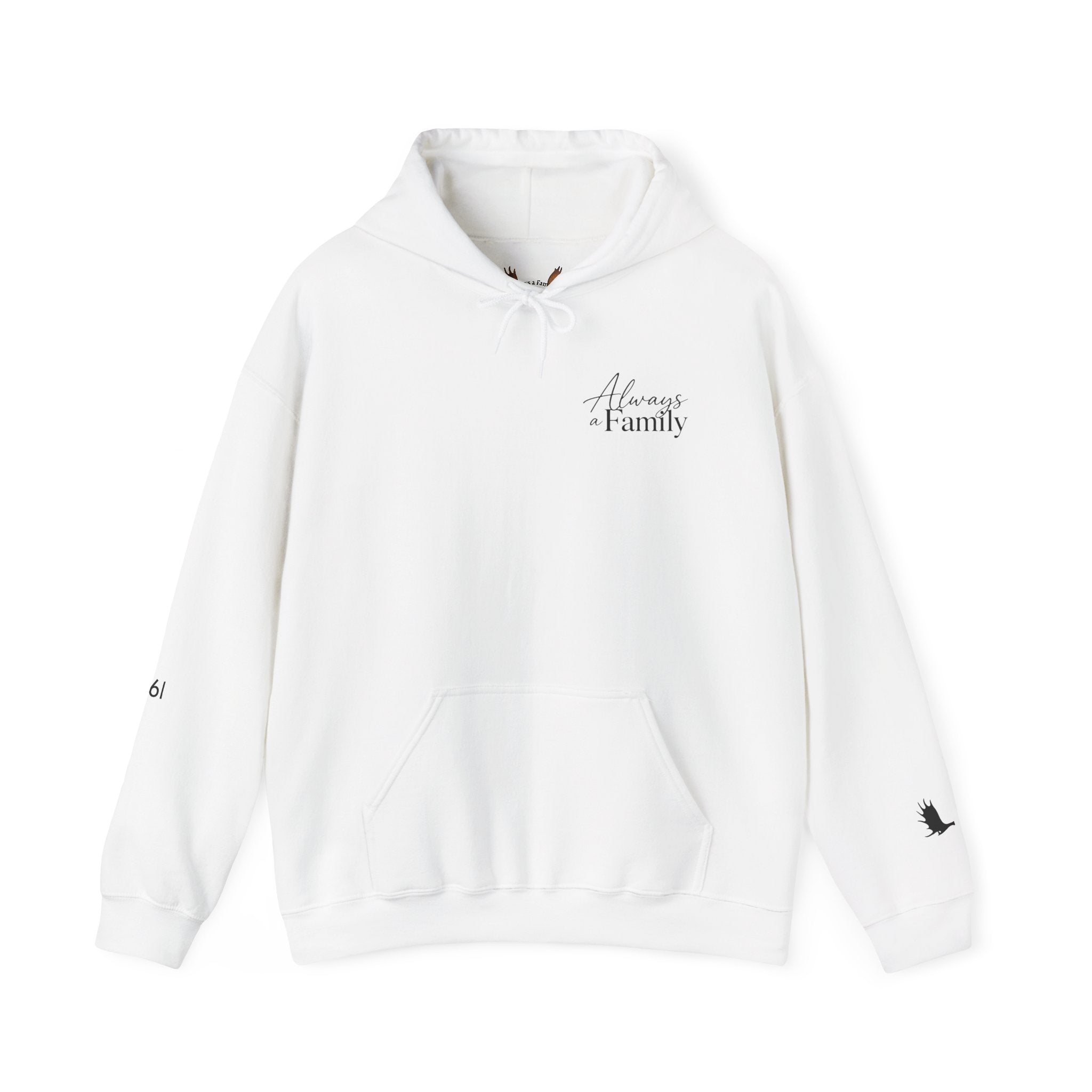 Hoodie — "Always a Family" Christmas Moose Antler Tree Holiday Hoodie