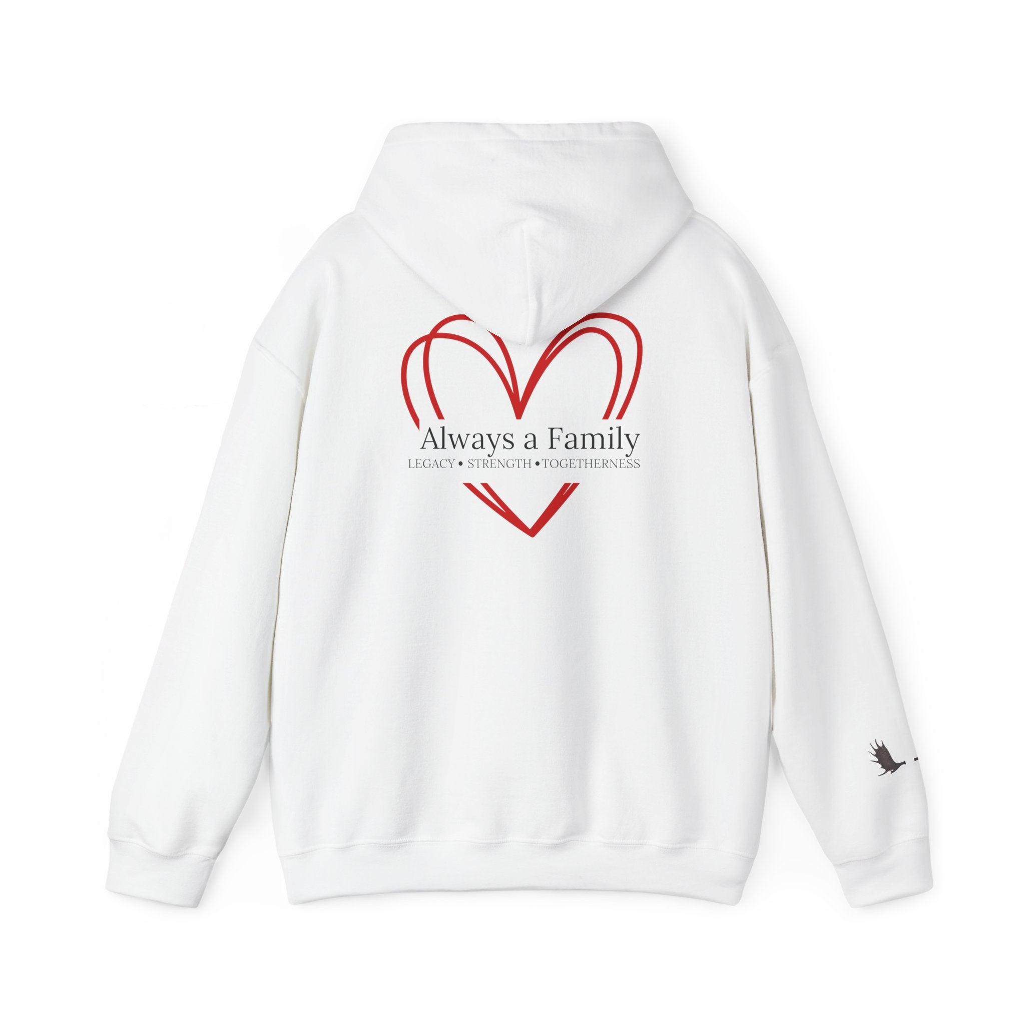 Hoodie — "Always a Family" Heart & Antlers Pullover
