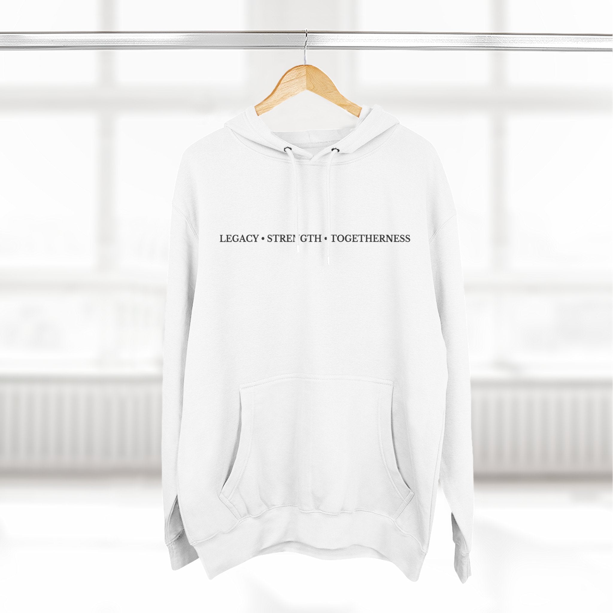 Moose Illustration Hoodie — "Always A Family" Graphic Fleece Hoodie