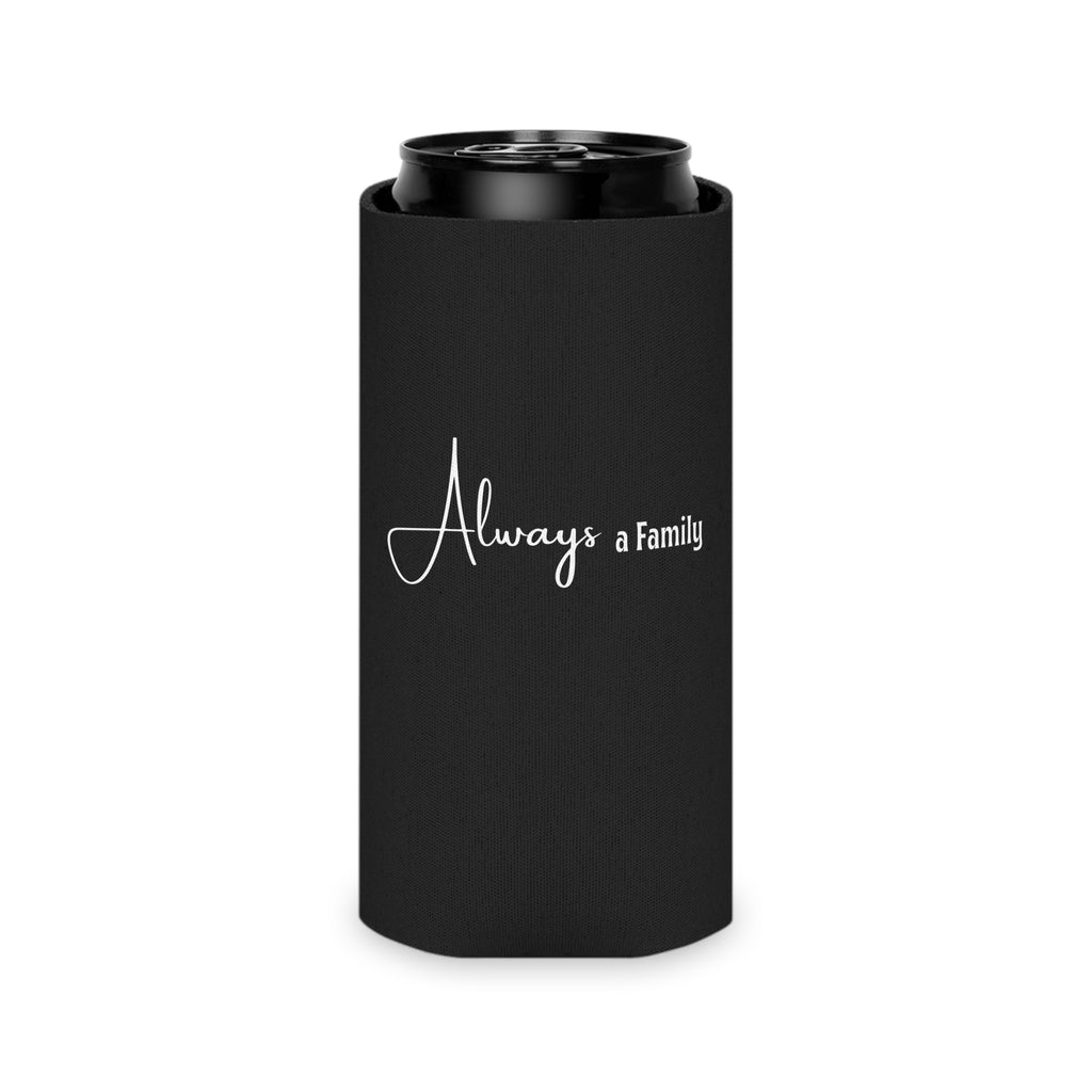 Always a Family Can Cooler with Moose Antler Design — Gray Insulated Koozie