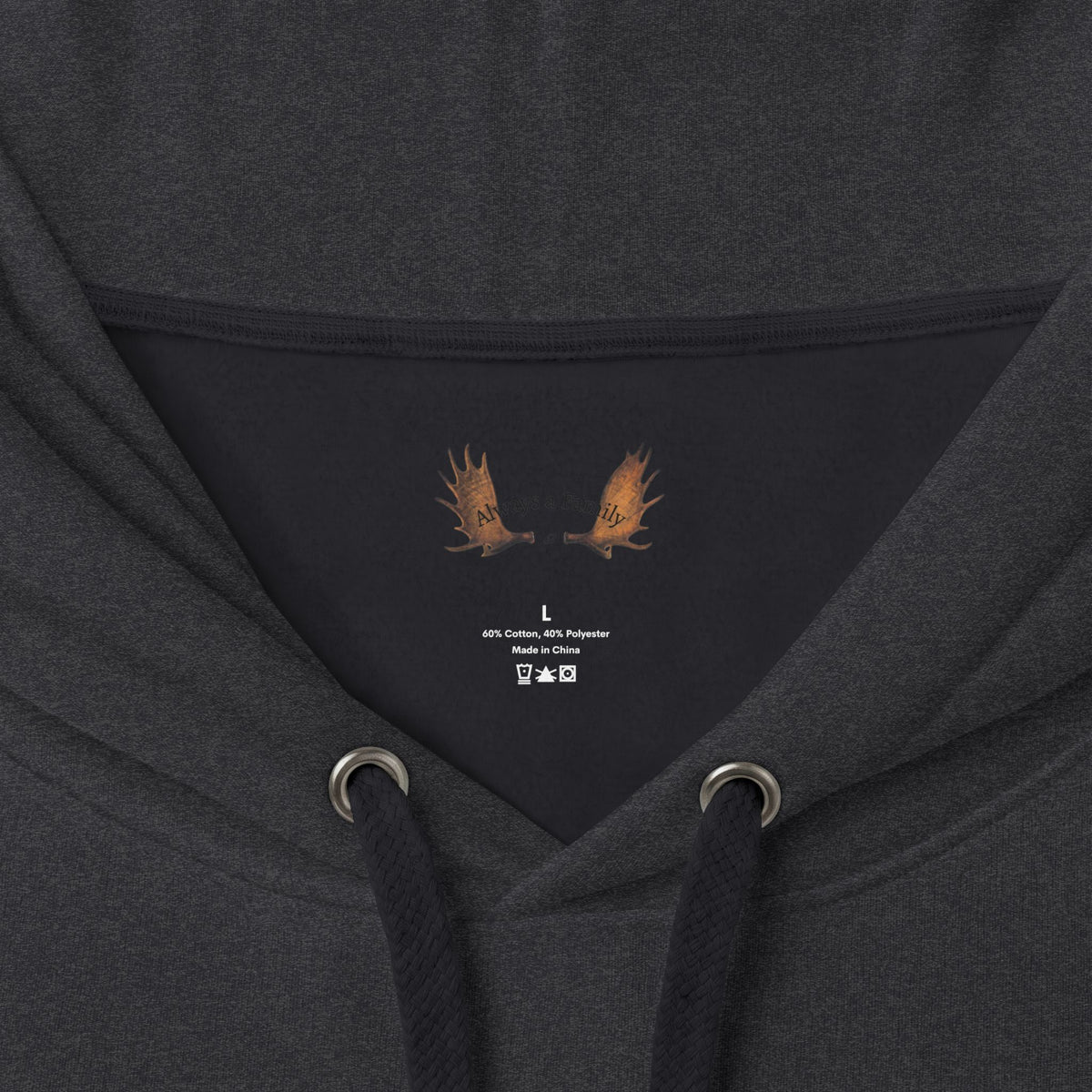 Always a Family Hoodie — Cozy White Script Family Sweatshirt