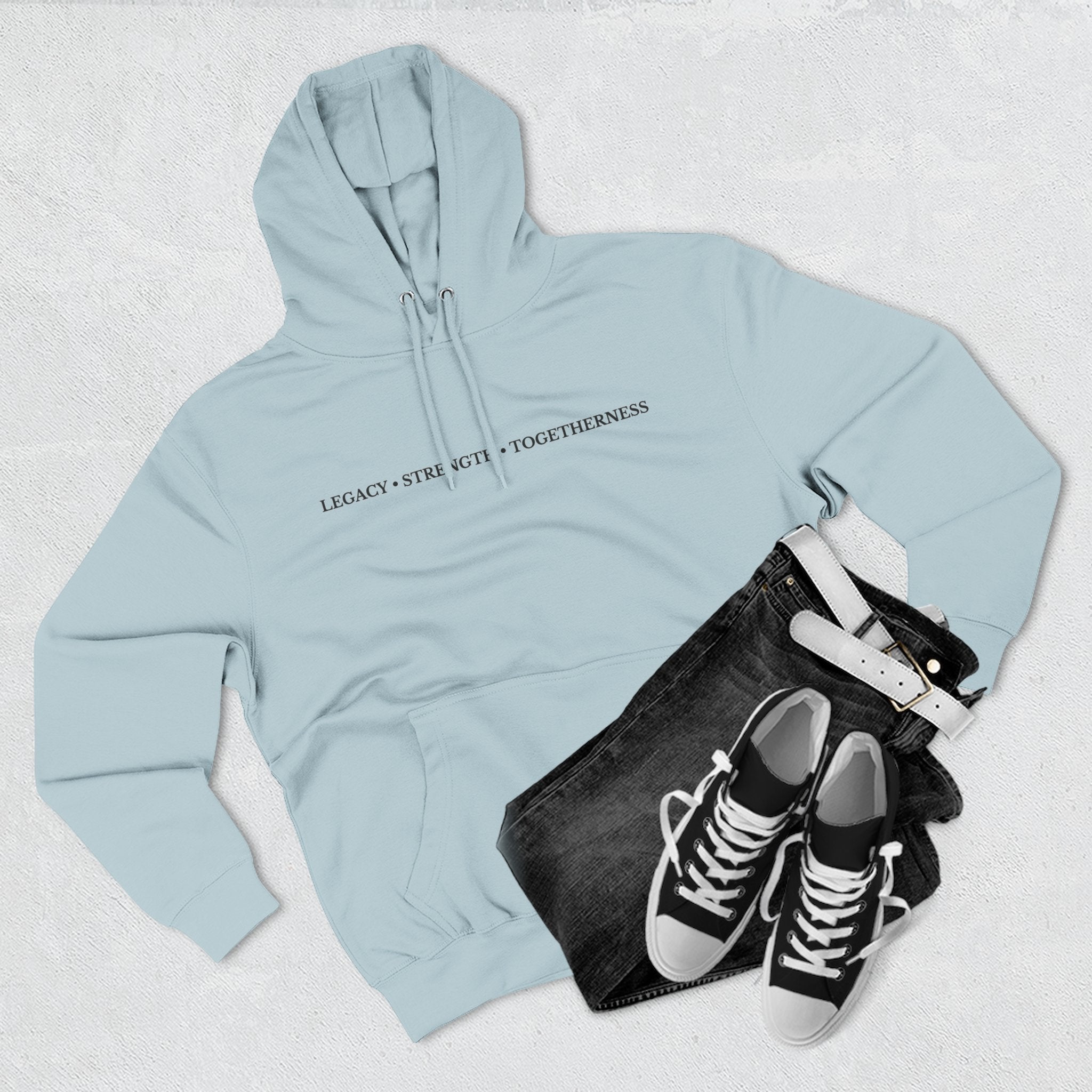 Moose Illustration Hoodie — "Always A Family" Graphic Fleece Hoodie