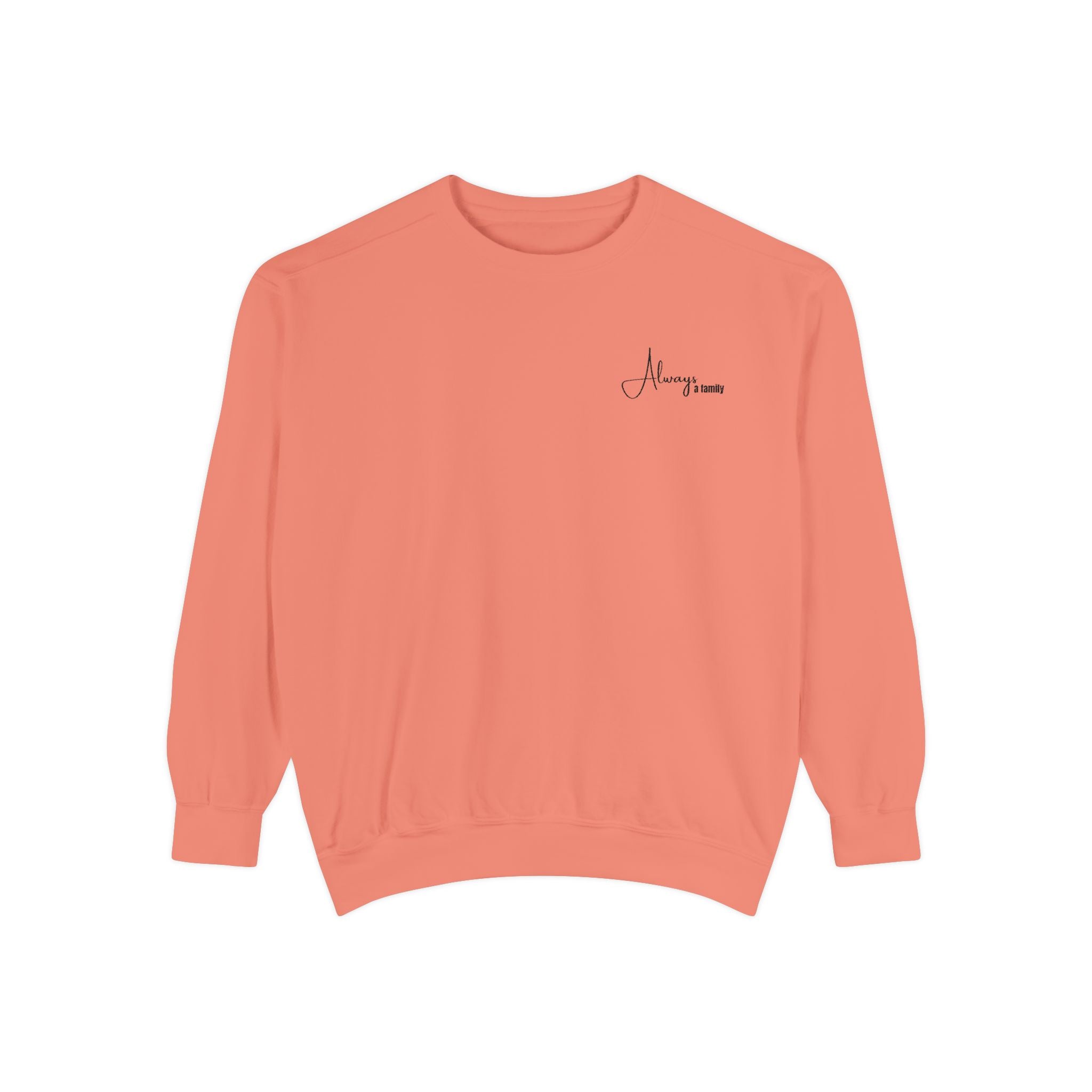 Minimalist 'Always' Script Sweatshirt — White Garment-Dyed Crewneck