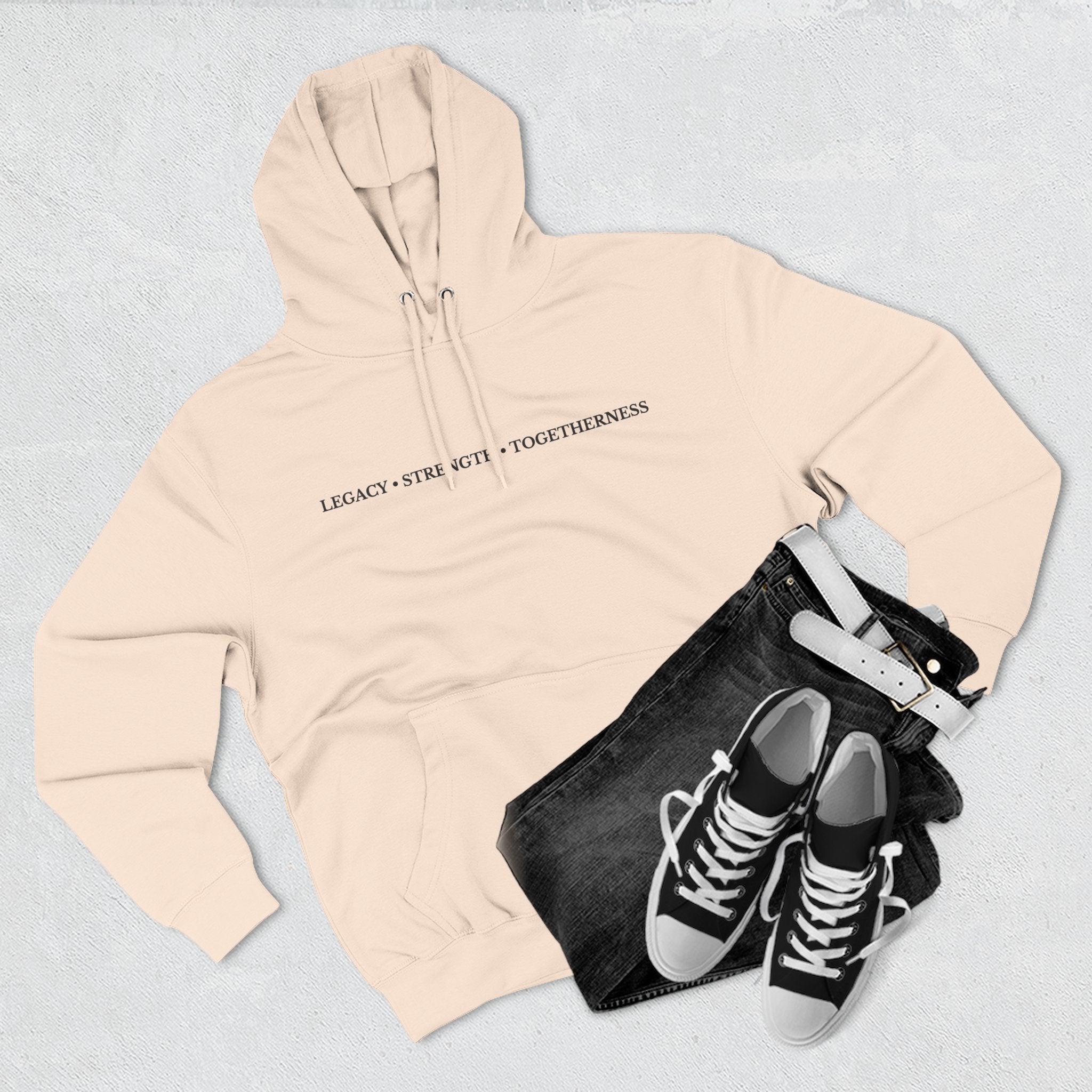Moose Illustration Hoodie — "Always A Family" Graphic Fleece Hoodie