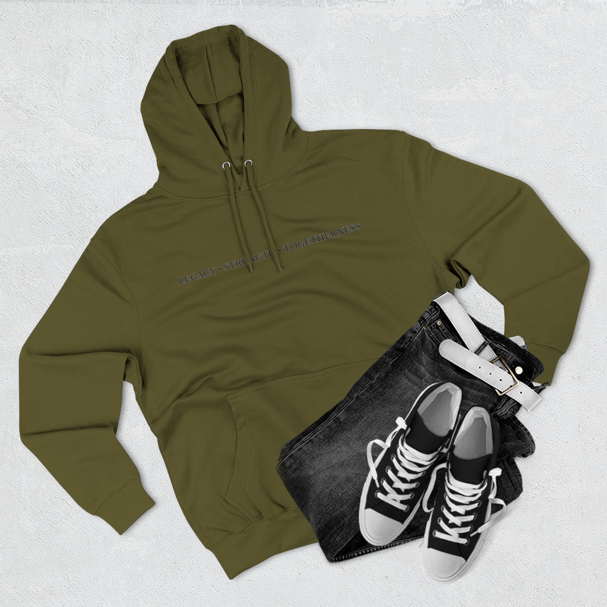 Moose Illustration Hoodie — "Always A Family" Graphic Fleece Hoodie