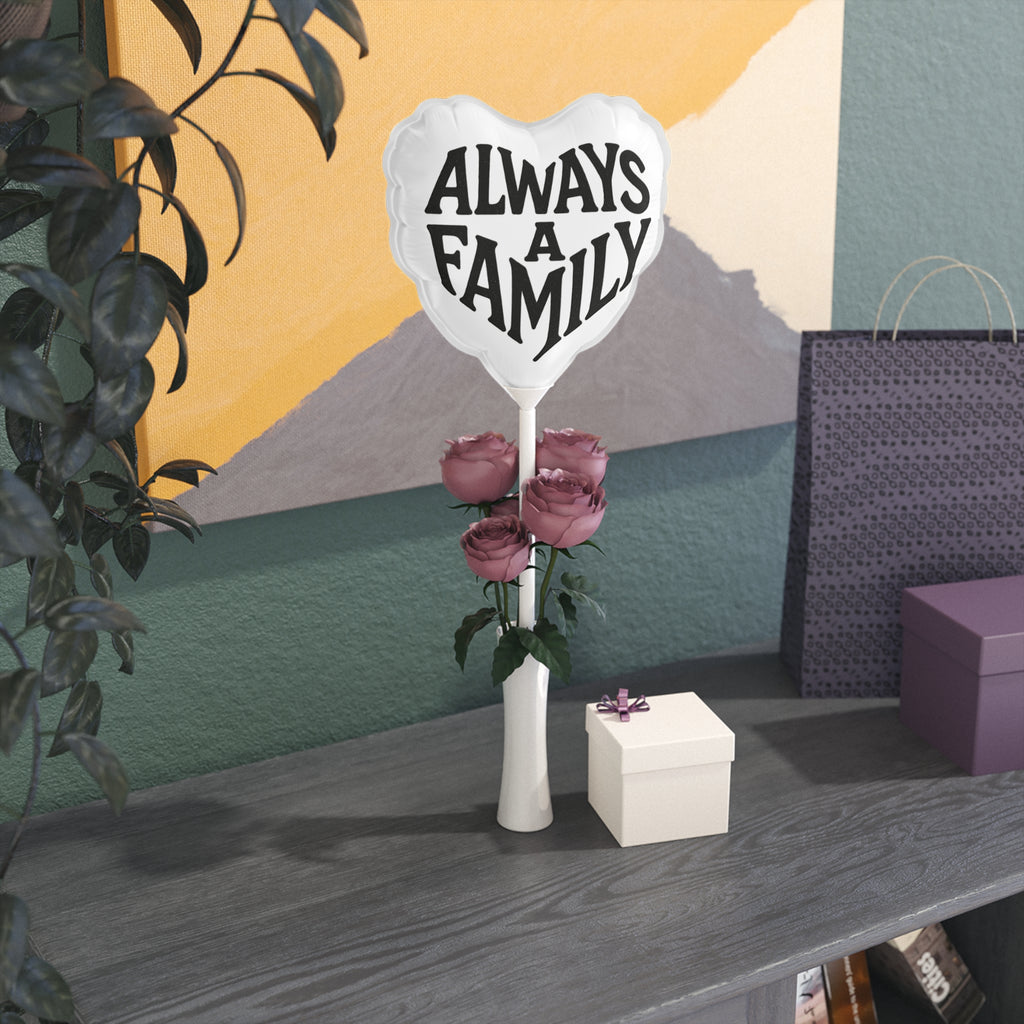 Always a Family Heart Balloon — 6" Printed Love Balloon for Family Celebrations