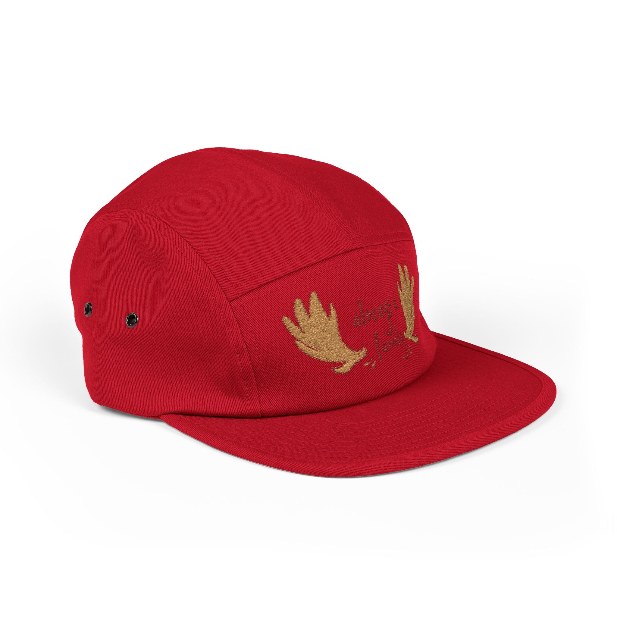 Embroidered 5-Panel Cap — "Always a Family" Antler Design