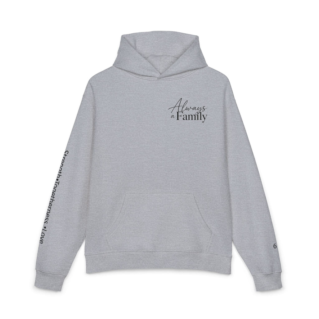 Family Tree Hoodie — "Always a Family" Heart Tree Comfort Pullover