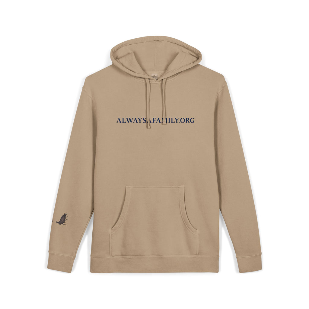 Always A Family Hoodie — Moose Graphic Pigment-Dyed Pullover