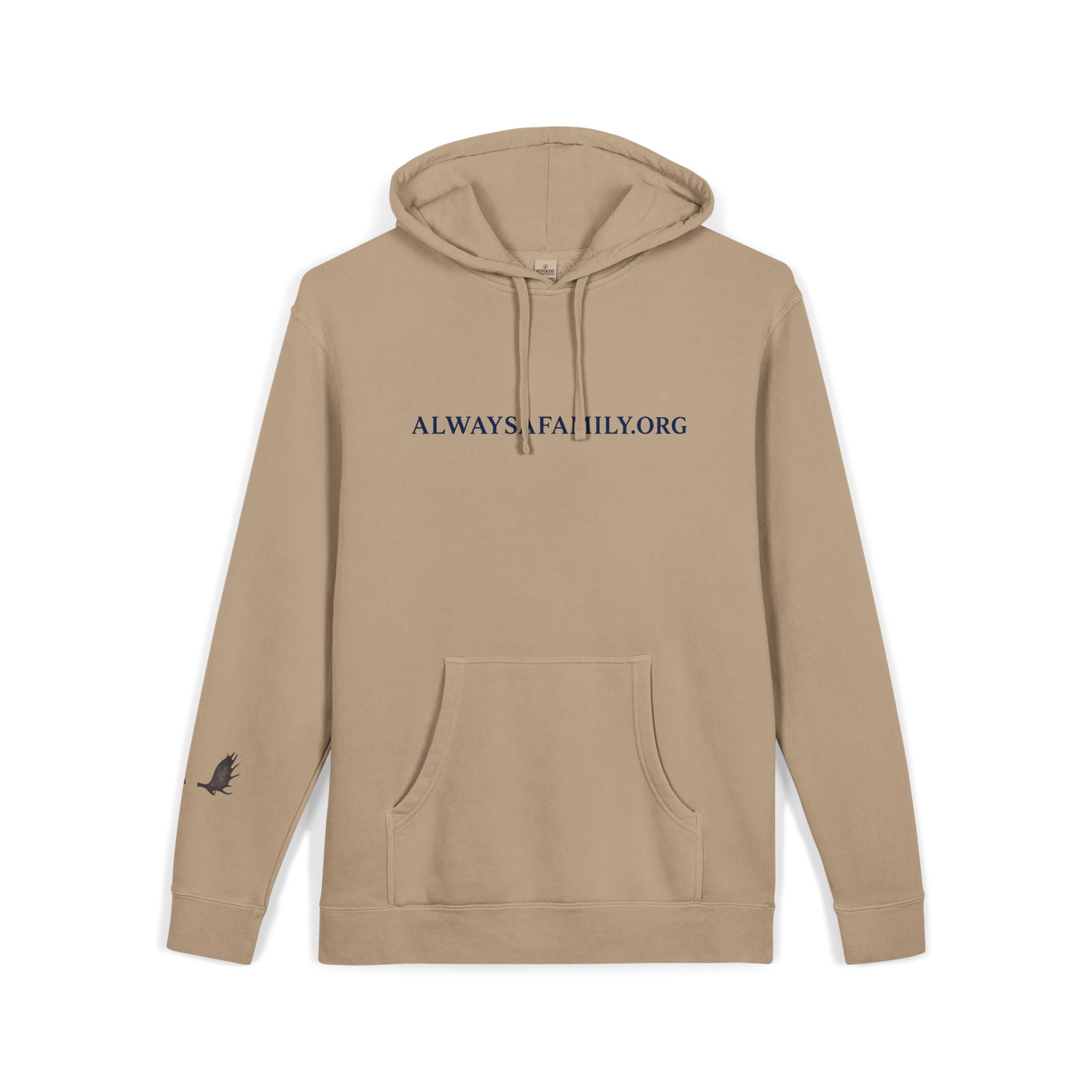 Always A Family Hoodie — Moose Graphic Pigment-Dyed Pullover