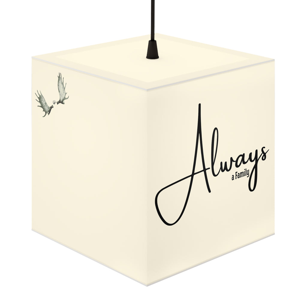 Always a Family Cube Lamp — Inspirational Decorative Light for Home & Gifts