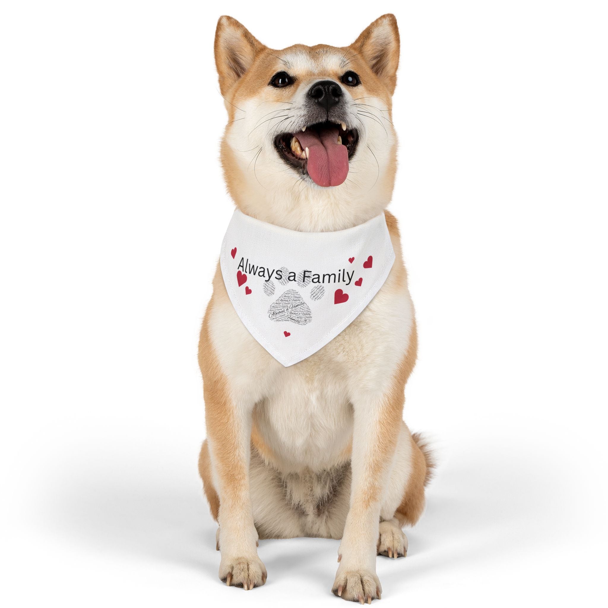 Pet Bandana Collar with Paw Print Word Art — Cute Dog & Cat Accessory