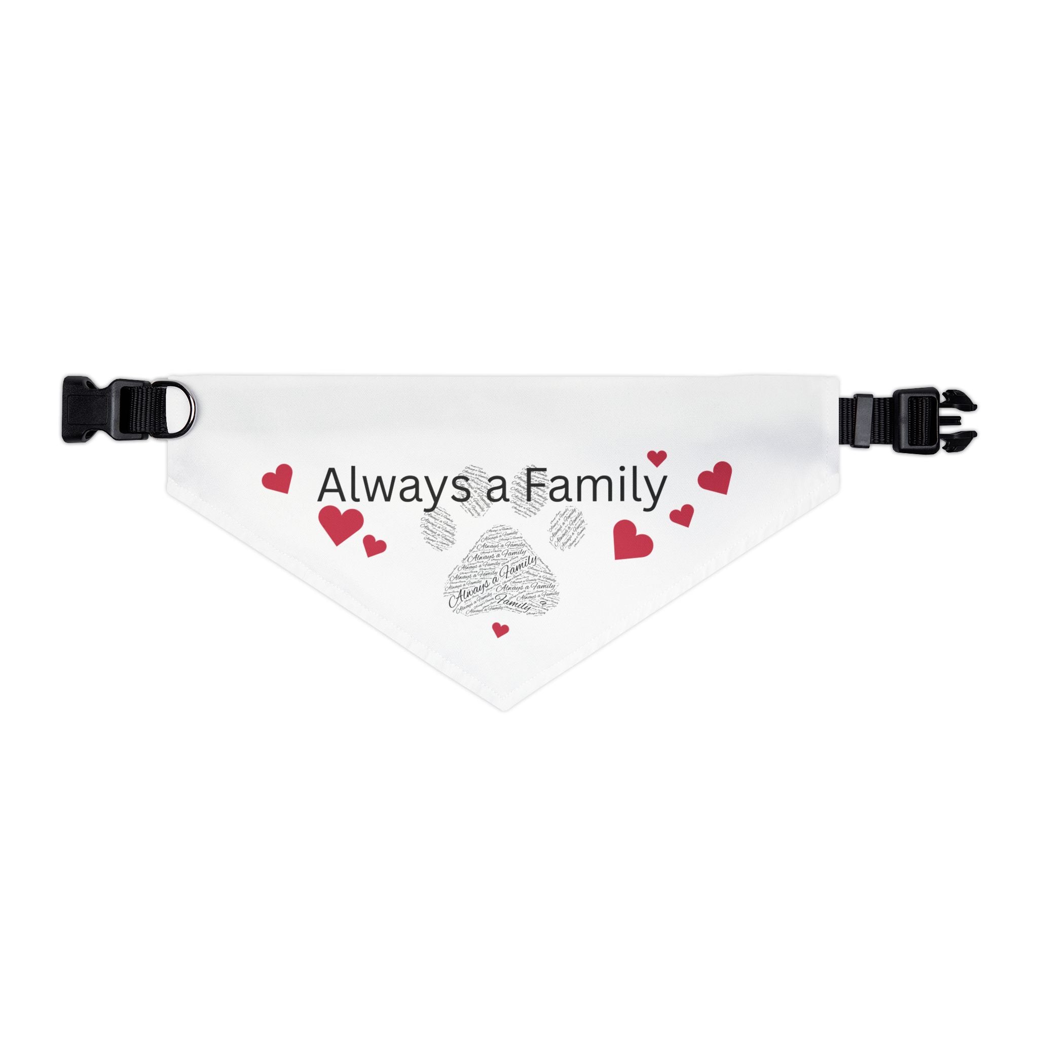 Pet Bandana Collar with Paw Print Word Art — Cute Dog & Cat Accessory