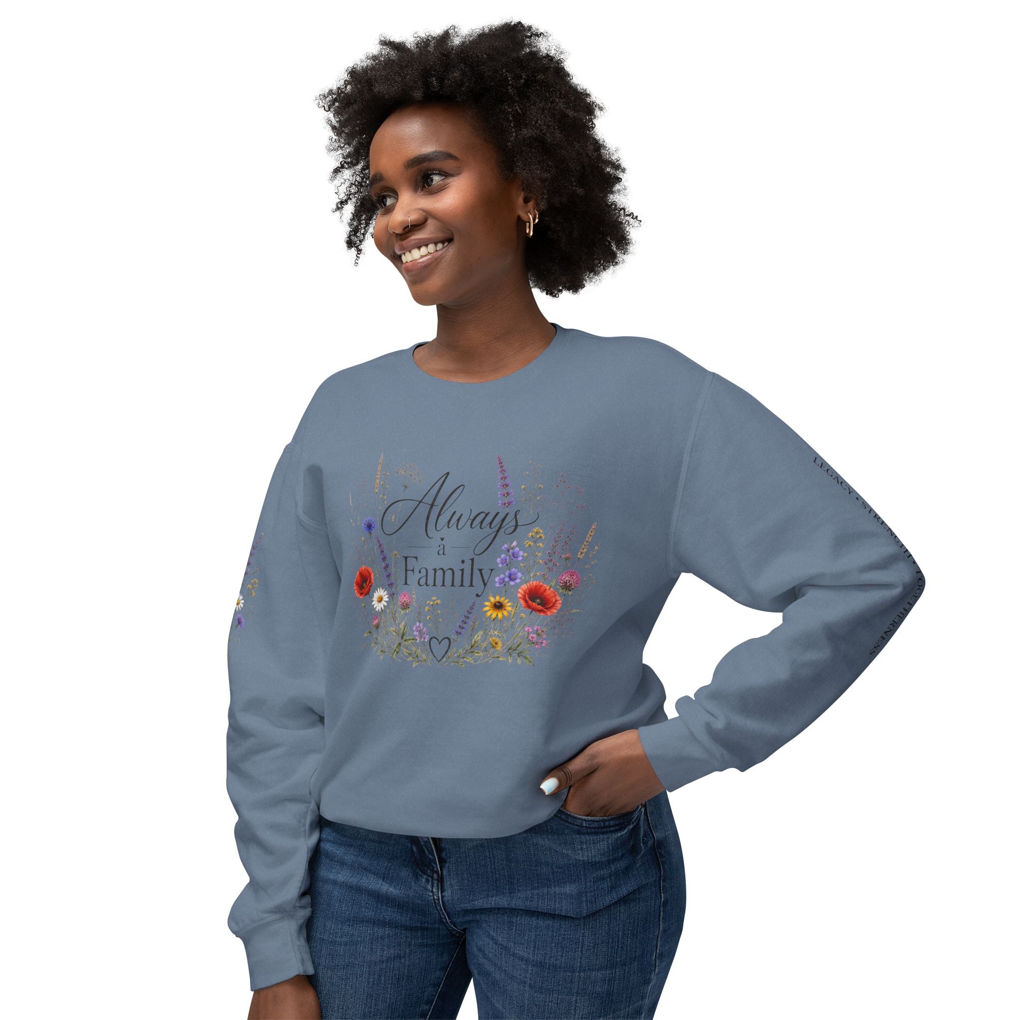 Always Family Floral Crewneck Sweatshirt