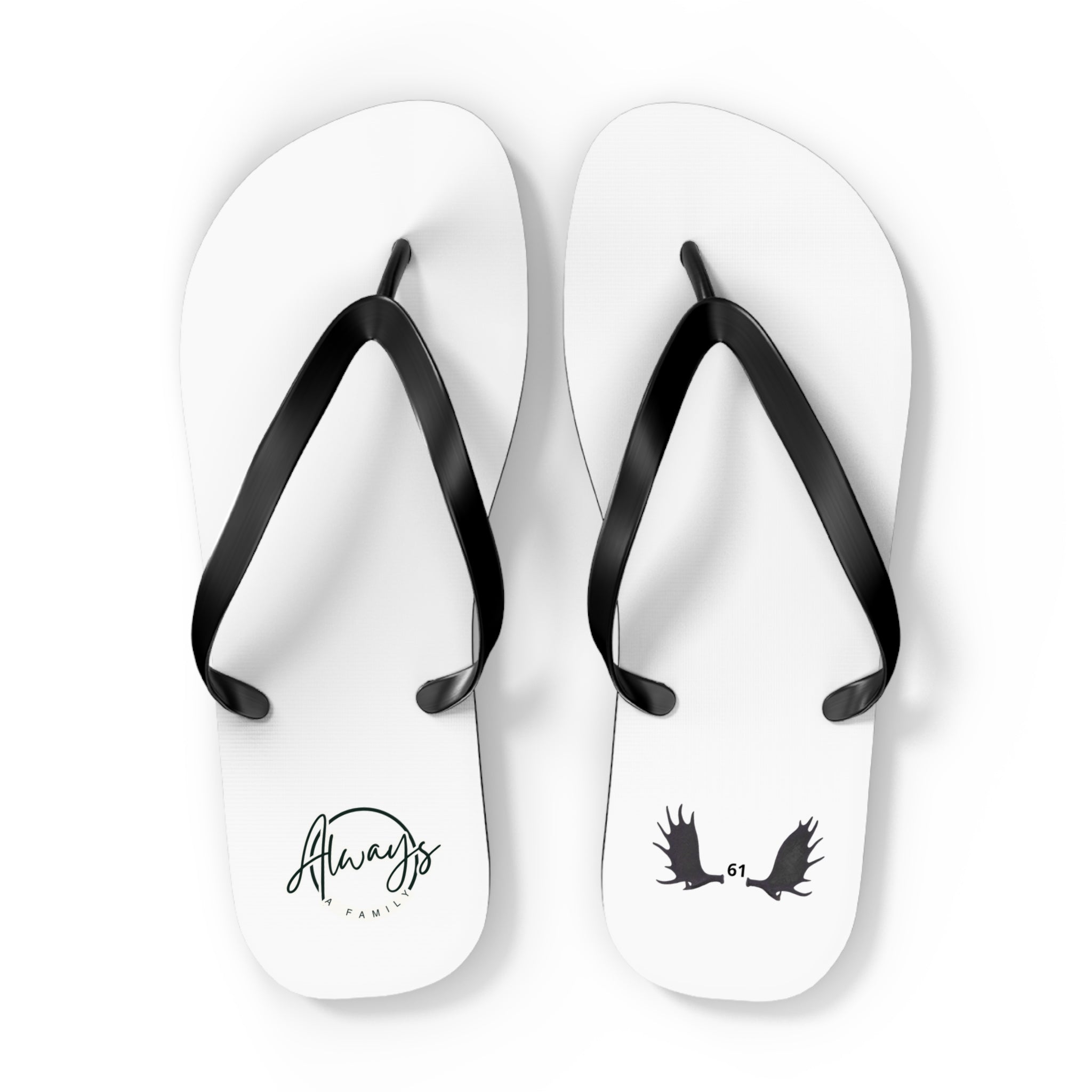 Always Family Flip Flops — Casual Beach Sandals with moose  Graphic