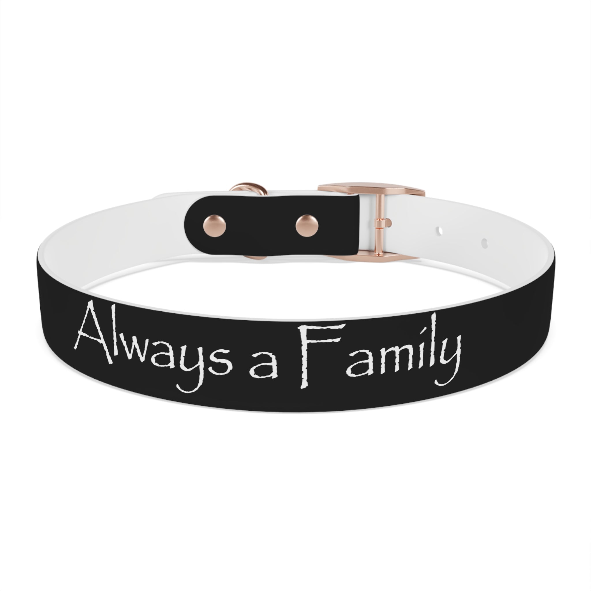 Dog Collar — "Always a Family" Personalized Black Chalkboard Pet Collar
