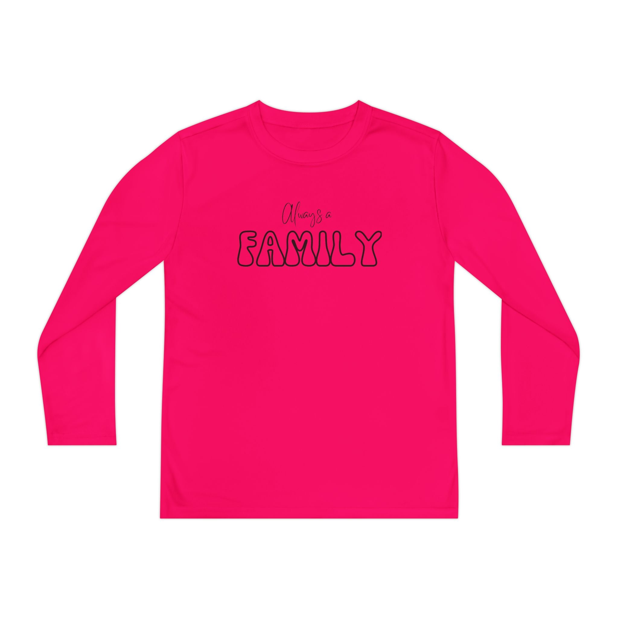 Youth Long Sleeve Tee — "Always a FAMILY" Graphic Kids Shirt