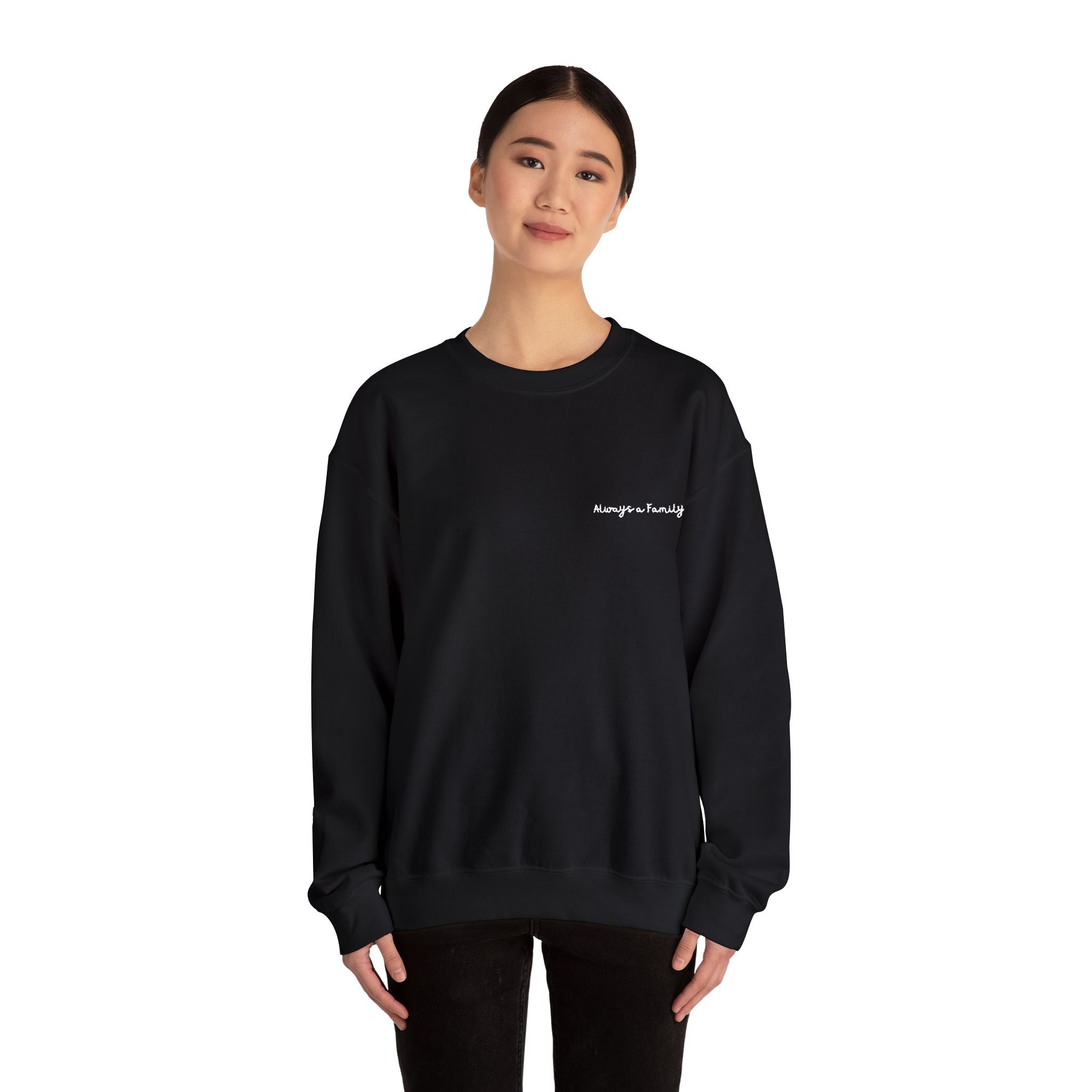 Minimal Script Logo Crewneck Sweatshirt – Subtle White Chest Print