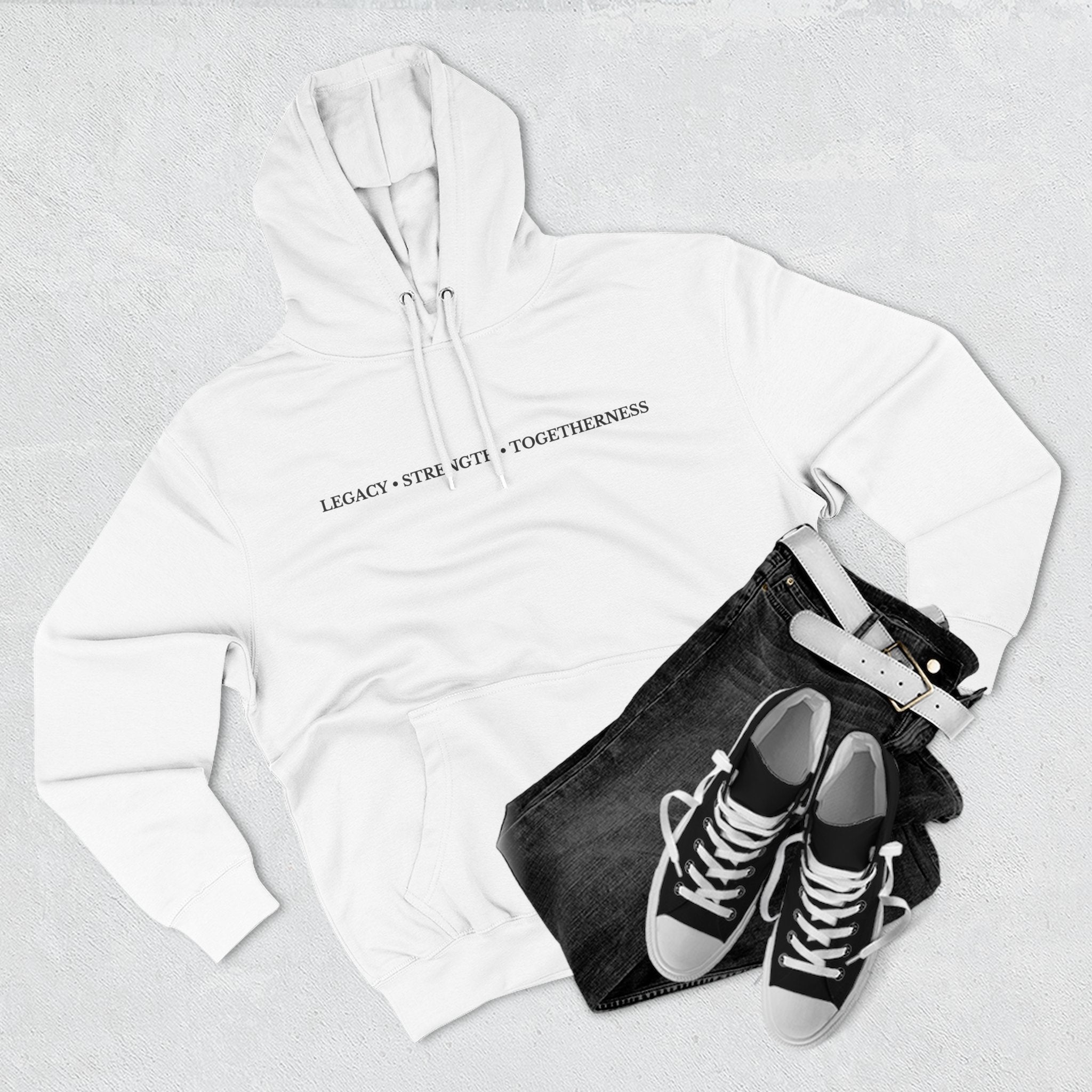 Moose Illustration Hoodie — "Always A Family" Graphic Fleece Hoodie
