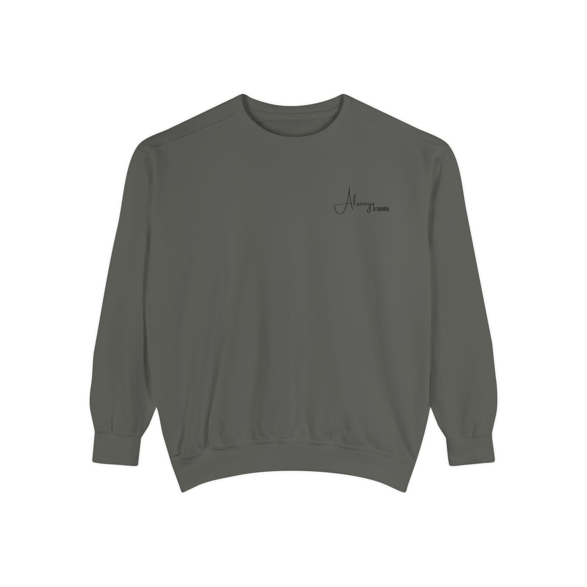 Minimalist 'Always' Script Sweatshirt — White Garment-Dyed Crewneck