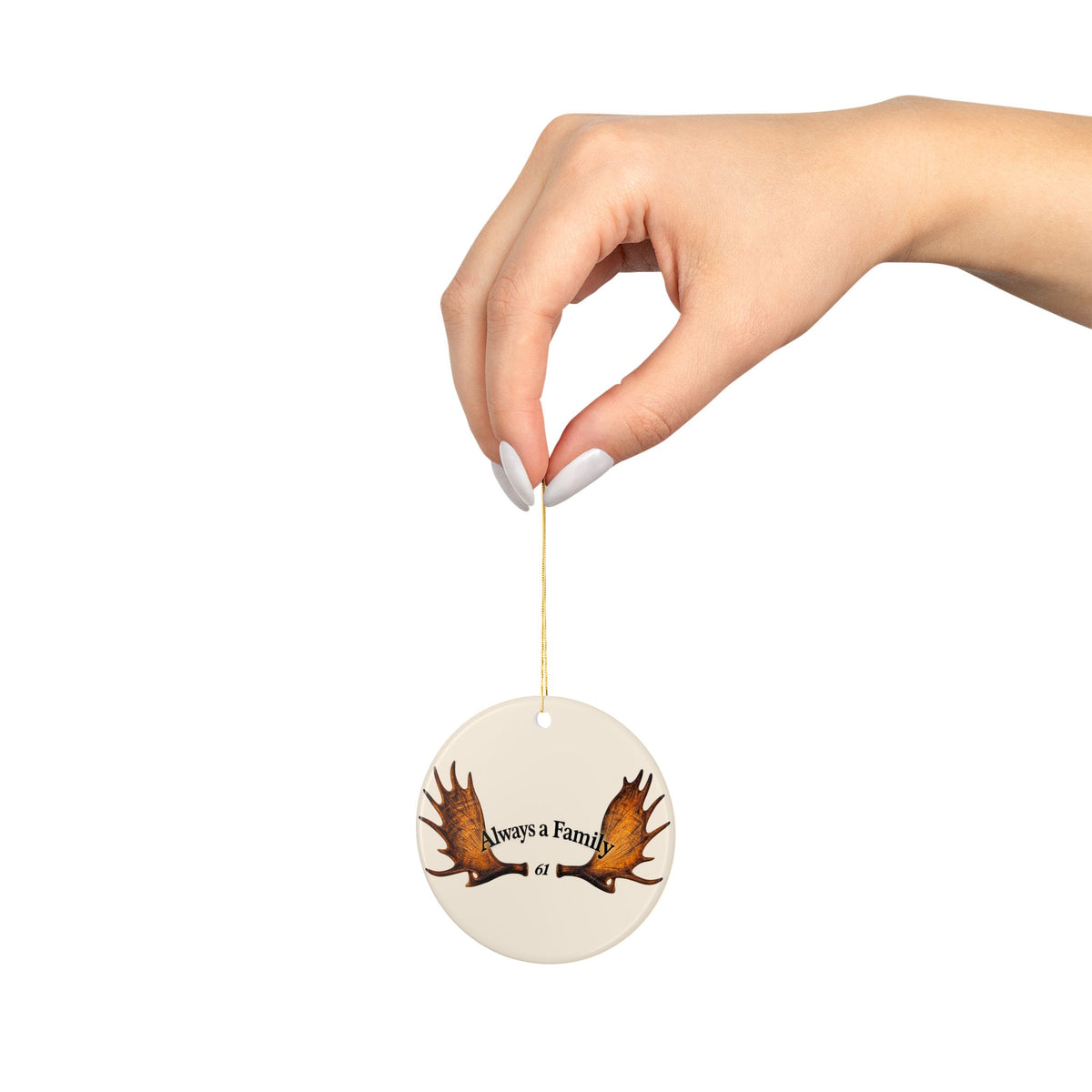 Always a Family 61 Moose Antler Christmas Ornament