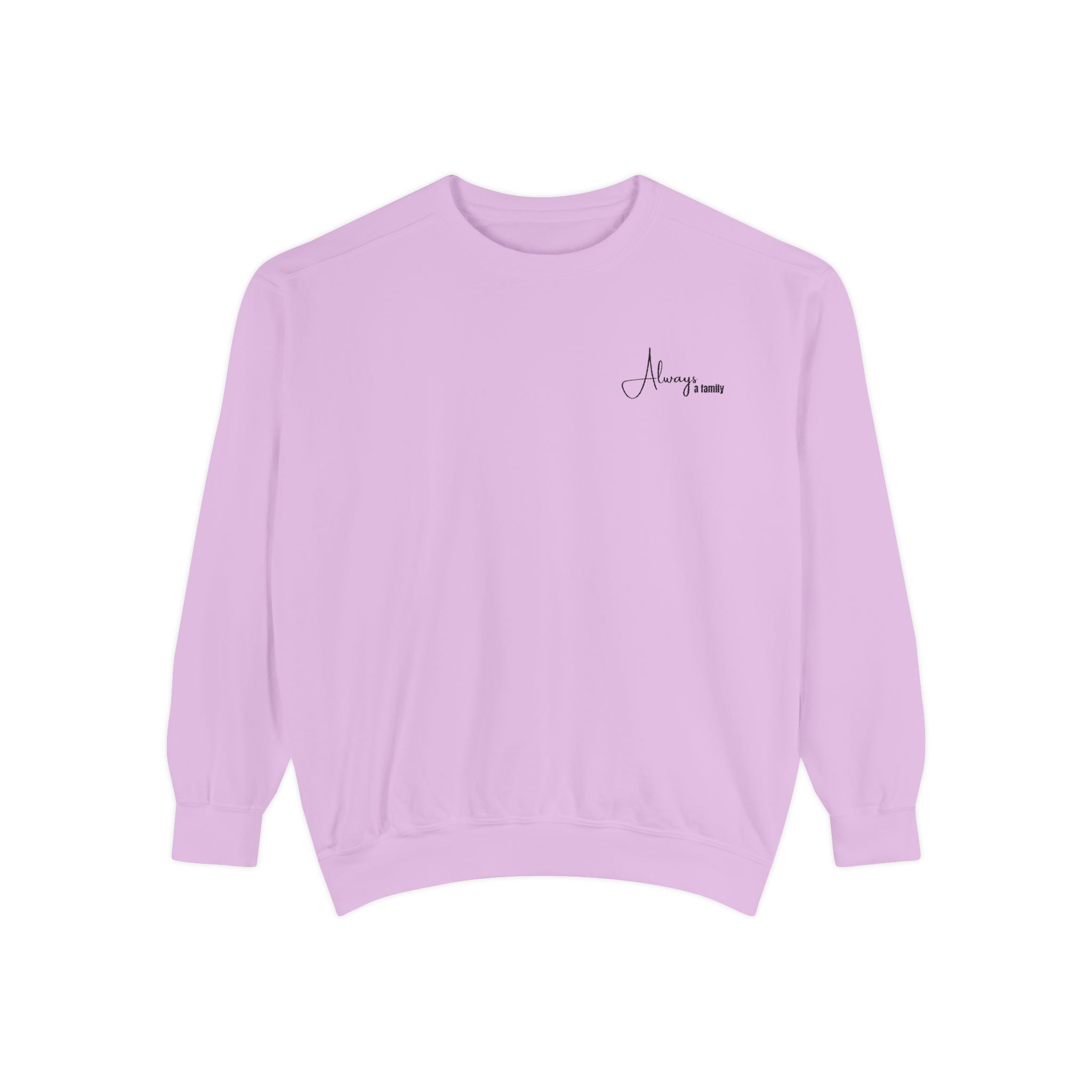 Minimalist 'Always' Script Sweatshirt — White Garment-Dyed Crewneck