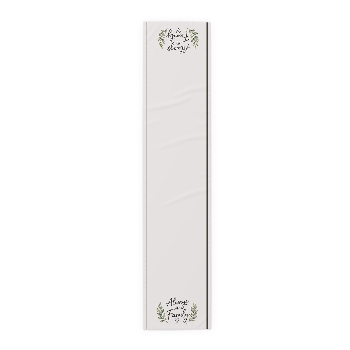 Table Runner - "Always a Family" Farmhouse Cotton-Blend Holiday & Everyday Decor