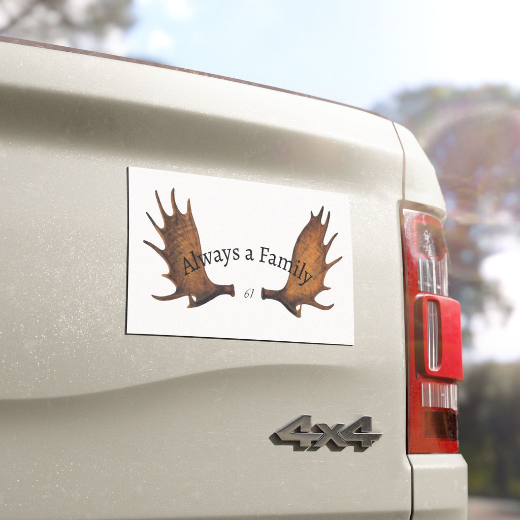 Always a Family Car Magnet — Rustic Antler Design