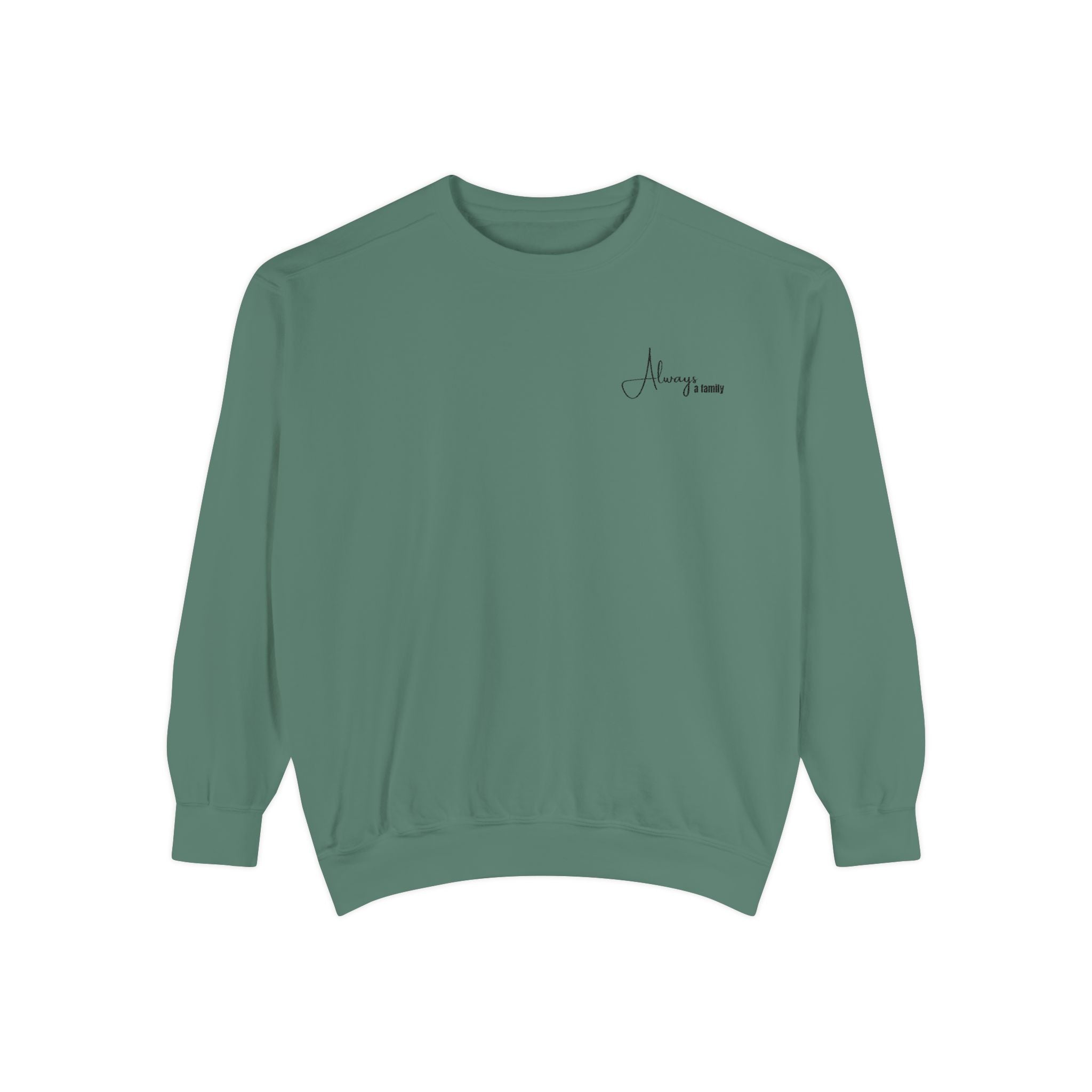 Minimalist 'Always' Script Sweatshirt — White Garment-Dyed Crewneck