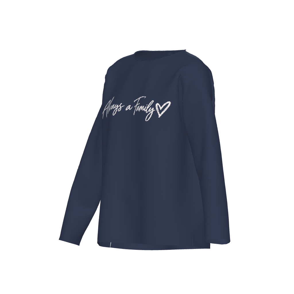 Women's Script & Heart Straight Bottom Sweater Always a Family